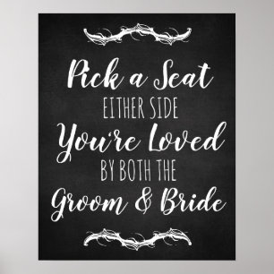 Affiche Panneau de montage mariage Choisir un siège pannea