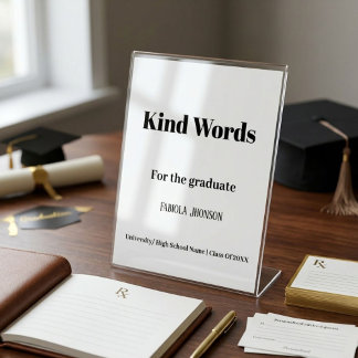 Affiche Panneau de mots gentils pour la fête de fin d'étud