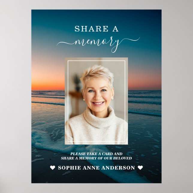 Affiche Panneau de mur de souvenir de funérailles au couch (Devant)