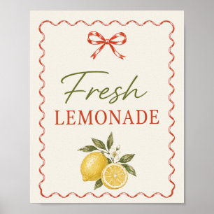 Affiche Panneau de Naissance Marché Italien Limonade Fraîc