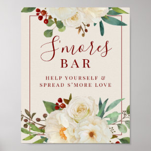 Affiche Panneau de Noël Floral S'mores