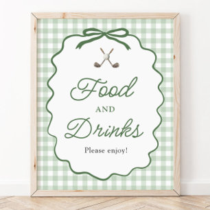 Affiche Panneau de nourriture et de boissons de golf à nœu