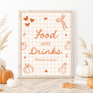 Affiche Panneau de nourriture et de boissons Orange Automn