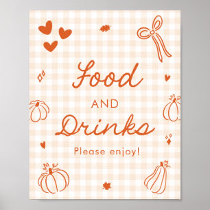 Affiche Panneau de nourriture et de boissons Orange Automn