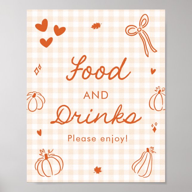 Affiche Panneau de nourriture et de boissons Orange Automn (Devant)