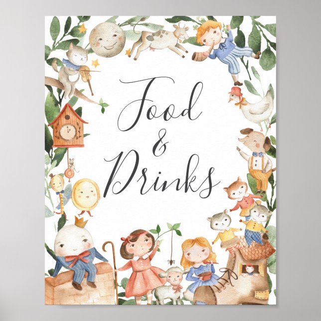 Affiche Panneau de nourriture et de boissons pour Baby Sho (Devant)