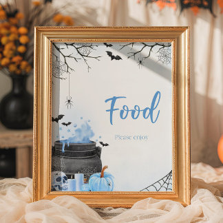 Affiche Panneau de nourriture pour Chaudron d'Halloween de