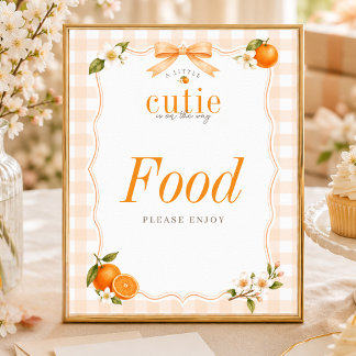Affiche Panneau de nourriture pour fête de baby shower pou