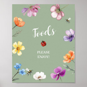 Affiche Panneau de nourriture pour fête de baby shower Wil