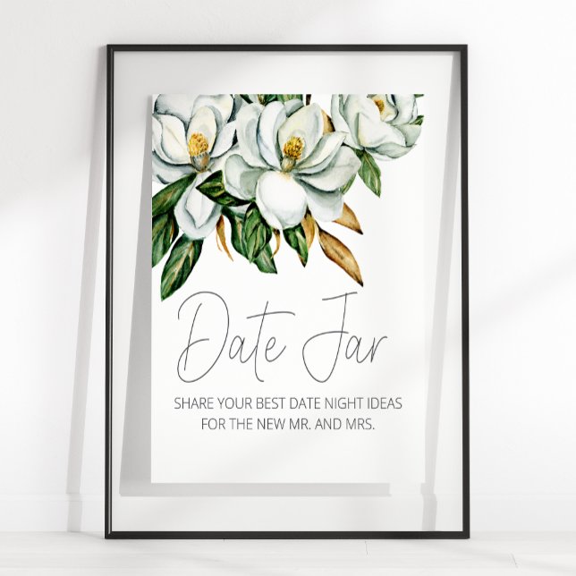 Affiche Panneau de nuit de date rustique à fleurs de magno (Créateur téléchargé)