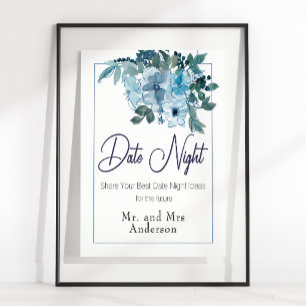 Affiche Panneau de Nuit de Rendez-vous de Mariage aux Rose