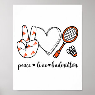 Affiche Panneau de Paix Badminton Golfing de Paix Main Bad
