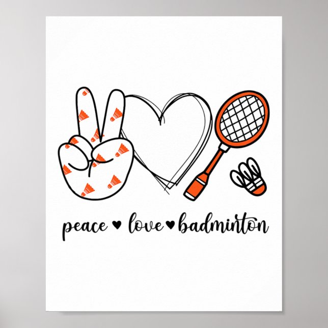 Affiche Panneau de Paix Badminton Golfing de Paix Main Bad (Devant)