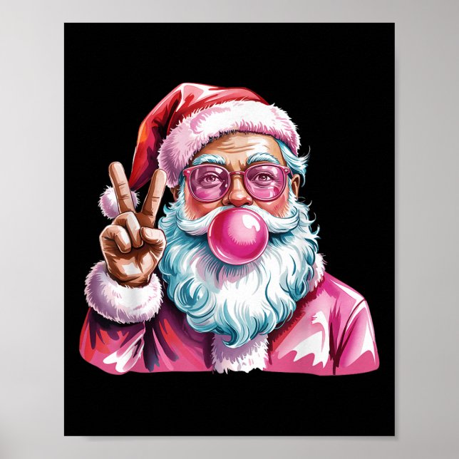 Affiche Panneau de Paix de Noël Main Santa Claus Nk Bubble (Devant)