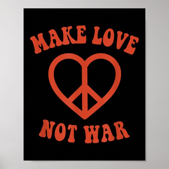Affiche Panneau de Paix Rétro Hippie Faire L'Amour Pas La  (Devant)