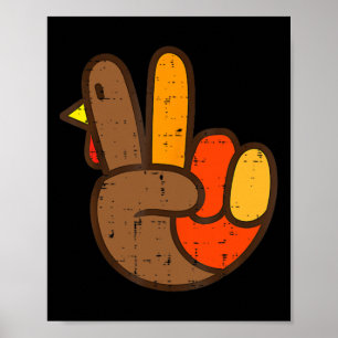 Affiche Panneau de Paix Turquie Cool de main Thanksgiving