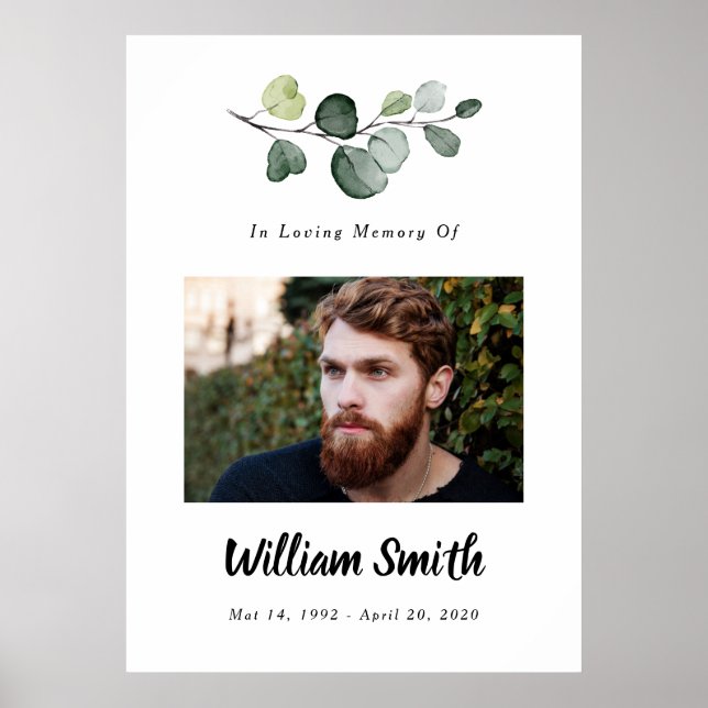 Affiche Panneau de photo, Panneau de célébration de la vie (Devant)