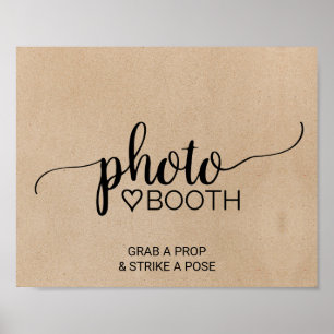 Affiche Panneau de photomaton à calligraphie kraft faux si