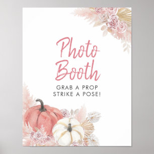 Affiche Panneau de photomaton de citrouille rose coup de f