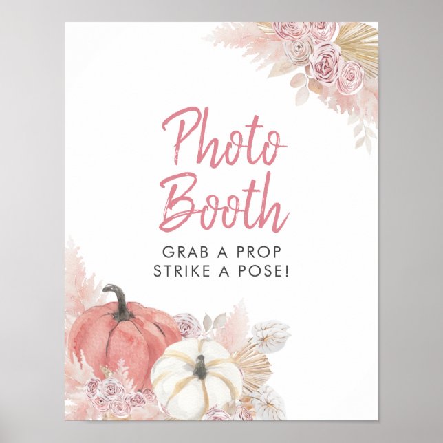 Affiche Panneau de photomaton de citrouille rose coup de f (Devant)