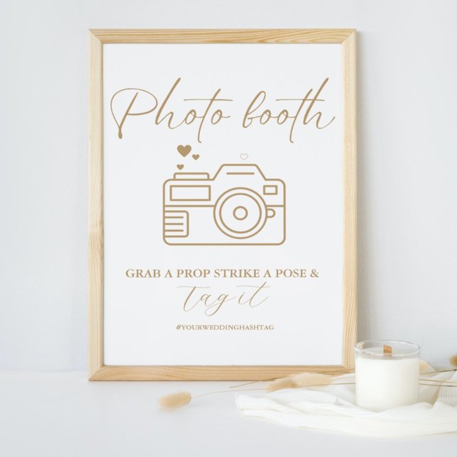Affiche Panneau de photomaton de mariage à calligraphie mi (Créateur téléchargé)