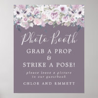 Panneau de Photomaton de Mariage Floral Violet Rus