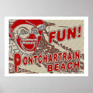 Affiche Panneau de plage Pontchartrain ancien