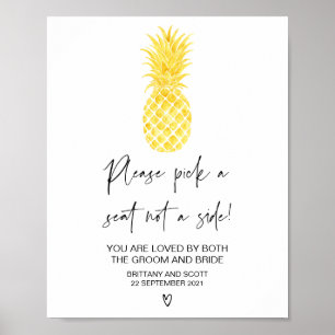 Affiche Panneau de plan de sièges pour mariage sur une pla