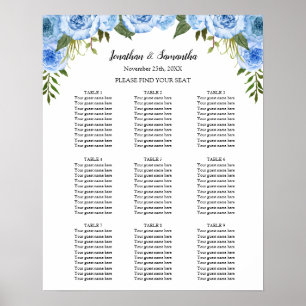 Affiche Panneau de plan de table de cérémonie de mariage f