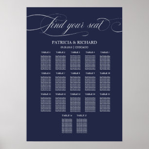 Affiche Panneau de plan de table de mariage 16 tables