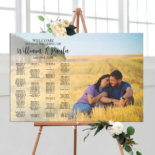 Affiche Panneau de plan de table de mariage avec photo