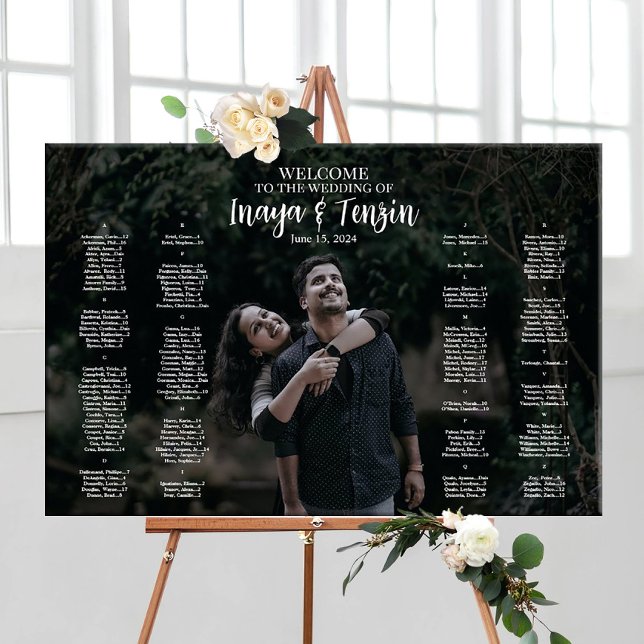Affiche Panneau de plan de table de mariage avec photo (Créateur téléchargé)