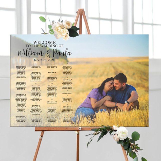 Affiche Panneau de plan de table de mariage avec photo (Créateur téléchargé)