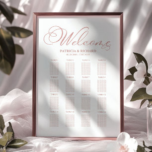 Affiche Panneau de plan de table de mariage Élégant