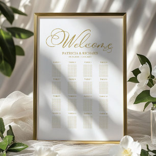 Affiche Panneau de Plan de Table de Mariage en Papier Doré