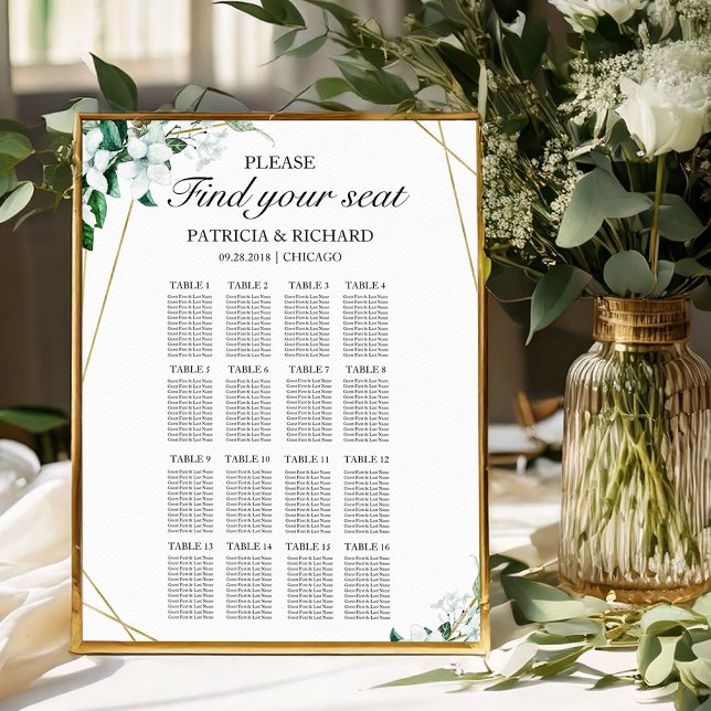 Affiche Panneau de Plan de Table de Mariage Géométrique Ve (Créateur téléchargé)