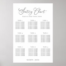Panneau de plan de table de mariage minimaliste él