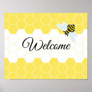 Affiche Panneau de porte de bienvenue Bumble Bee
