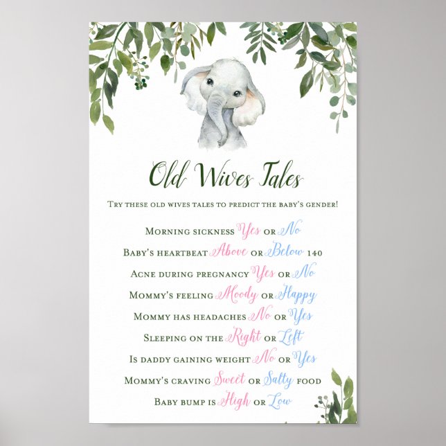 Affiche Panneau de prédiction de genre éléphant vert (Devant)