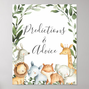 Affiche Panneau de prédictions et de conseils Baby shower