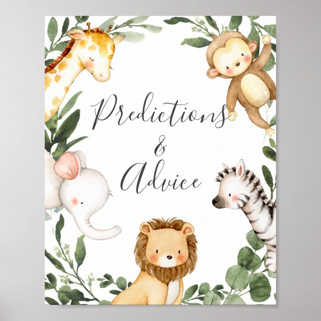 Affiche Panneau de prédictions et de conseils Baby shower  (Devant)