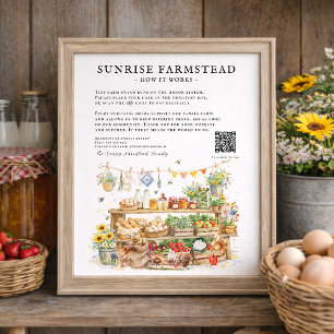 Affiche Panneau de présentoir de ferme personnalisé pour s