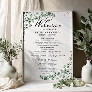Affiche Panneau de Programme de Cérémonie de Mariage à l'E