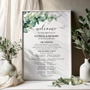 Affiche Panneau de Programme de Cérémonie de Mariage à l'E