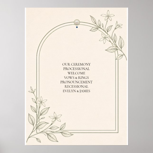 Affiche Panneau de programme de cérémonie de mariage botan (Devant)