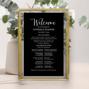 Affiche Panneau de programme de mariage à calligraphie mod