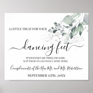 Affiche Panneau de réception de mariage Dancing Feet Flip