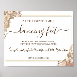 Affiche Panneau de réception de mariage Dancing Feet Flip