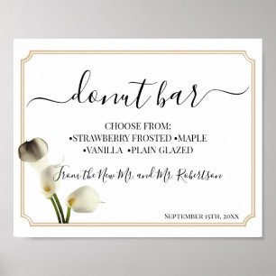 Affiche Panneau de réception de mariage de la table Donut