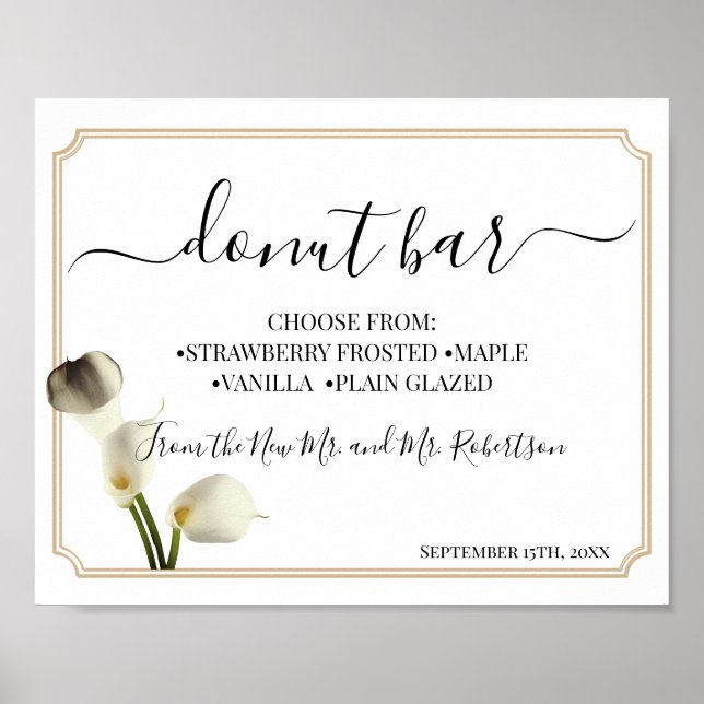 Affiche Panneau de réception de mariage de table de sucrer (Devant)